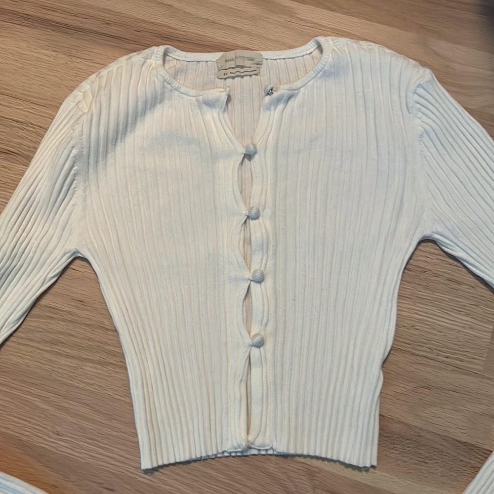 Urban outfitter cropped button front ribbed cardigan S